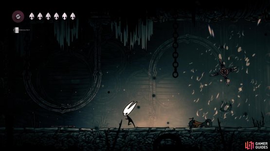 Right leads to an enemy arena, but you can use the traps to help you defeat them all.