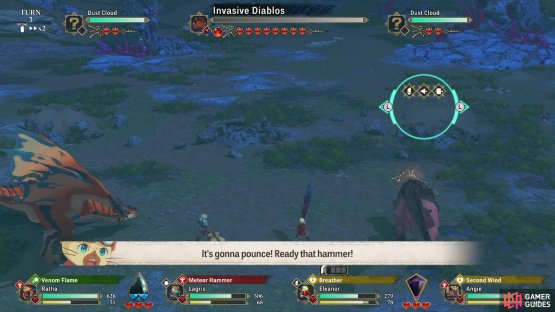 Withstand a few attacks and waste some turns (without expending Stamina!) and the Invasive Diablos will burrow, leaving three mounds in its wake.