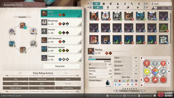 You will want to field a diverse array of monsters - both featuring numerous attack types, elements and exploration abilities.
