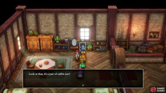 Loot a blue chest in the inn&rsquo;s western room to find some Rabbit Ears,