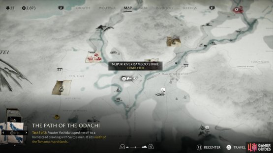 The location of the Nupur River Bamboo Strike on the map.