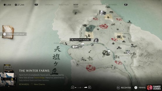 The location of the Black Dye House on your map.