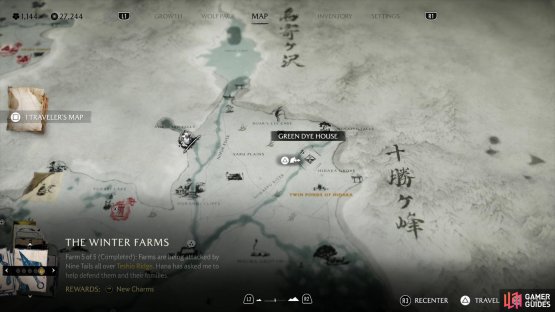 The location of the Green Dye House on the map,