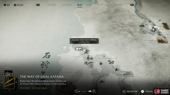 The location of the Cloud View hot spring on the map.