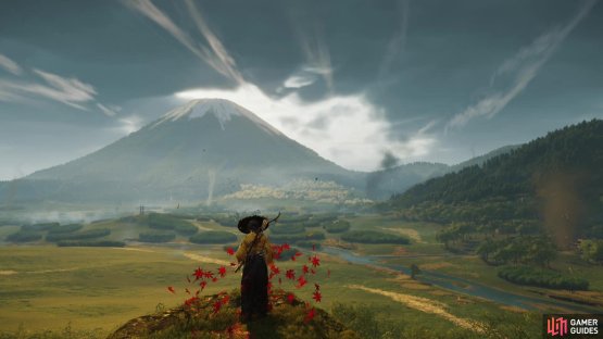 Bow towards Mount Yotei to complete the bonus objective.