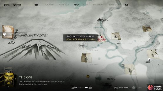 The location of the Mount Yotei Shrine on the map,