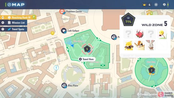 The in-game map shows what Pok&eacute;mon can be found.