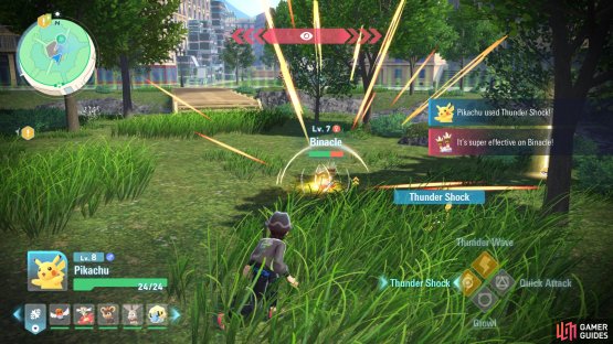 Deplete Binacles health with Electric, Grass, Water, Fighting, Ground, Steel-based move