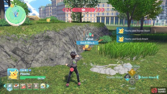 Deplete Patrat health by using Fighting-based moves