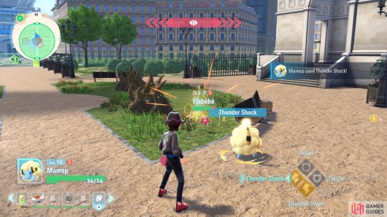 Deplete Flabebe&rsquo;s health with Poison or Steel-based moves