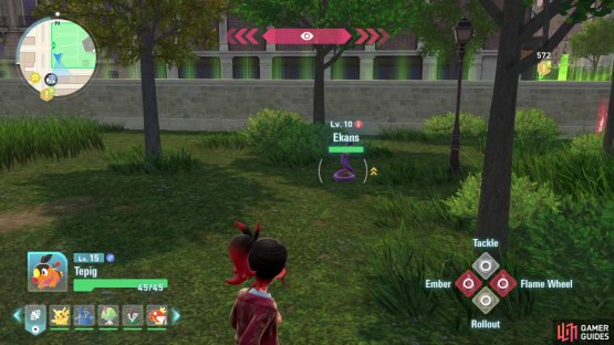 Deplete Ekan&rsquo;s health with Ground or Psychic-based moves