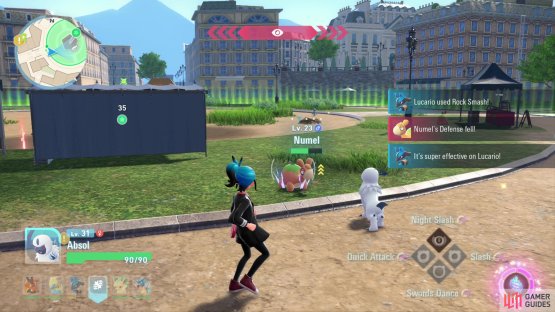 Deplete Numel&rsquo;s Health with  Water, Ground, Rock, Grass or Ice-based moves