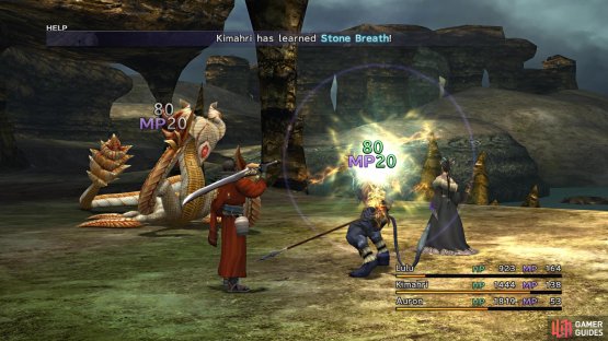 Kimahri can learn Stone Breath from the Basilisks