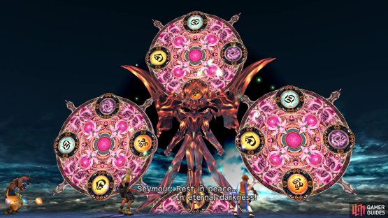 Seymour will glow red when he will use Dispel