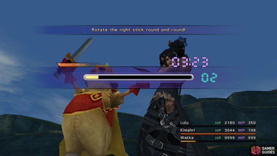 You have to rotate the right analog stick to build up Lulu’s Overdrive