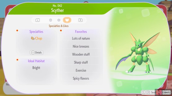 Look for Pokemon with the Chop Specialty