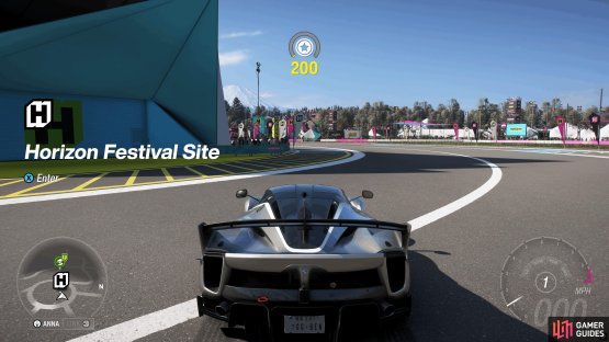 to find the Horizon Festival Site POI.