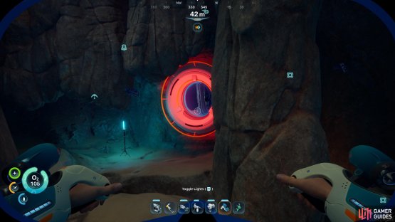 This bunker is in a cave at the base of a particularly large one, roughly 230 meters southeast of the Lifepod.