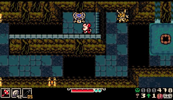 In the Secret Passage, use Trinkets/Sidearms to cross the large gap and open this locked chest.