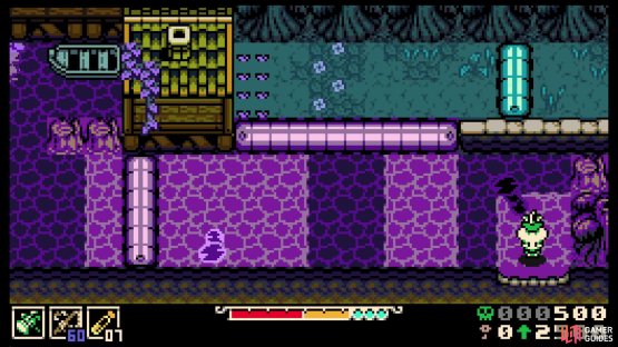 On this screen, there is a spot here that you can burrow underneath.