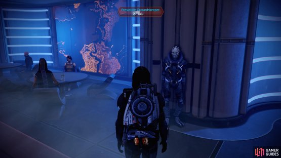 Speak with the Presisdium Groundskeeper in the Dark Star Lounge
