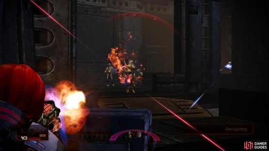 Hack the mainframe, after which you&rsquo;ll need to fend off powerful waves of determined attackers.