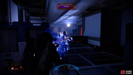 The tower is crawling with Eclipse mercs, the most dangerous of which are Vanguards, who use biotics and come defended by barriers.