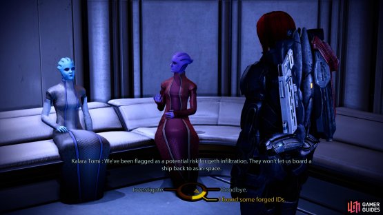 After completing Thane&rsquo;s loyalty mission, you&rsquo;ll find an asari named Kalara fretting over a security issue.