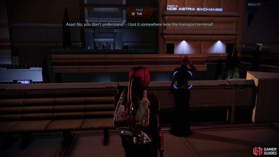 If you&rsquo;ve started Miranda&rsquo;s loyalty mission, you can overhear an asari complaining about a missing trinket.