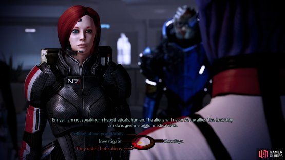 which you can resolve by passing a Paragon/Renegade check when talking to Erinya.