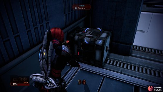 At the end of Miranda&rsquo;s Loyalty mission, grab a &ldquo;Trinket&rdquo; off a crate.