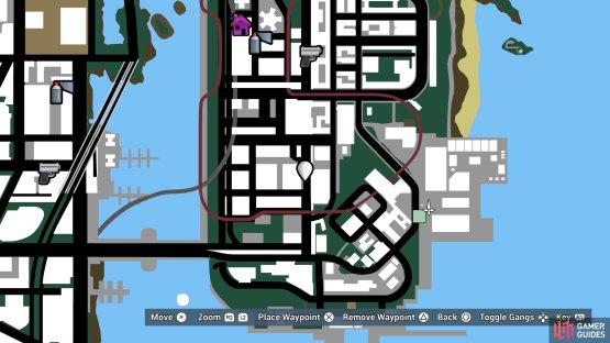 Head to the marked location on the map