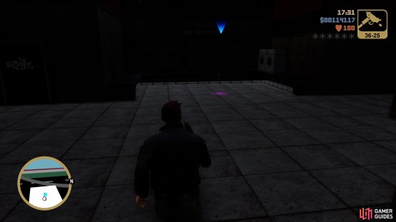 Head to the alley at the back of the laundromat, and pick up the suitcase