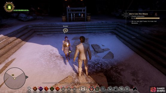 Dagna can be found in the Undercroft after a brief cutscene.