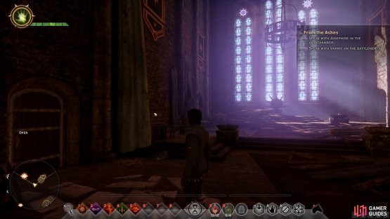Take the door to the left of the throne as you approach it.