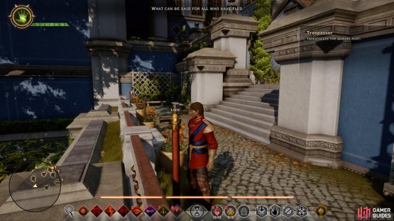The telescope can be found nearby, opposite Cassandra.
