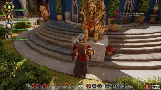 Read the plaques in the centre of the circle unlock codex information and earn XP.