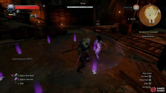 then counterattack - between your silver sword and Black Blood you should have no trouble chipping away the Bruxa&rsquo;s life bar.