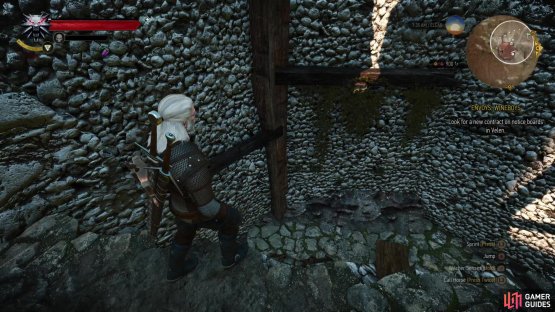 Descend to the bottom of the Destroyed Bastion, dropping off ledges judiciously to avoid fall damage.