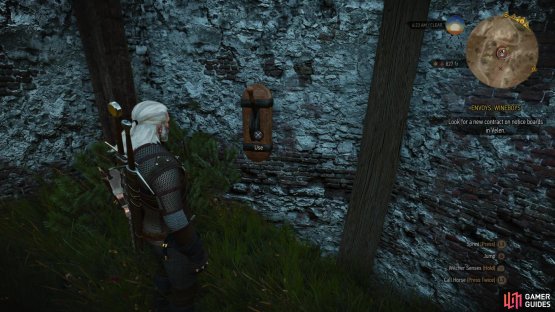 Defeat the beast and pull a lever on the wall of the ruins.