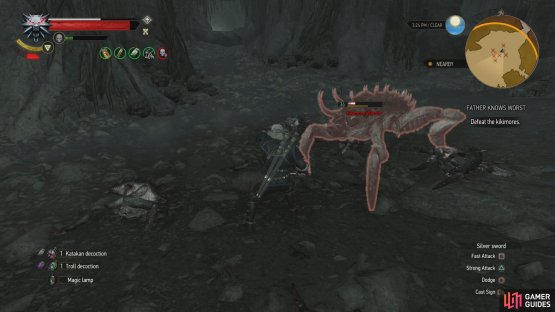Kill Kikimores in the cave, using Golden Oriole and Cat if you feel it necessary.