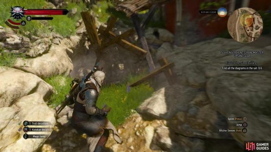 Use Aard to reveal the entrance to a wine cave,