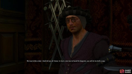 or just talk to Lafargue directly to start your hunt for grandmaster diagrams.