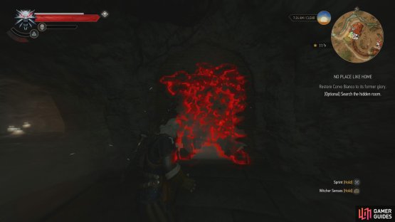 Upgrade the manor house and your attention will be directed to a weak wall in the cellar.