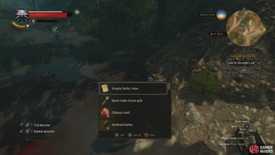 then loot a small chest to obtain &ldquo;Smigole Serkis&rsquo; notes&rdquo;.