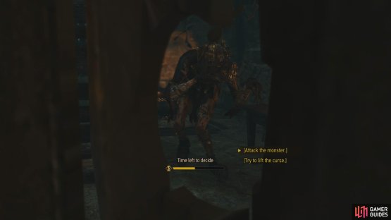 then hide, where you&rsquo;ll be able to decide between attacking the wight, or trying to lift the curse.