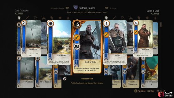 Defeat Thaler to win the Geralt of Rivia card.