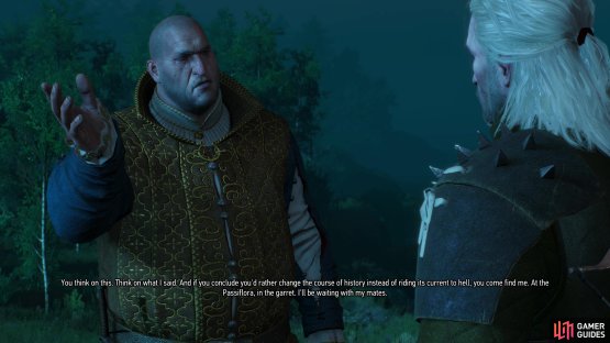 Complete Triss&rsquo; questline and Radovid&rsquo;s questline, after which Dijkstra will approach you about a casual game of regicide.