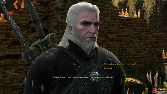 Refuse to forcibly intervene and tell the peasants the decree of their inflexible god, after which you can tell them about the basement&rsquo;s fascinating architecture.
