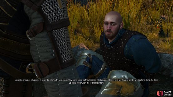 then talk to the deserter and either free him or leave him to his fate.